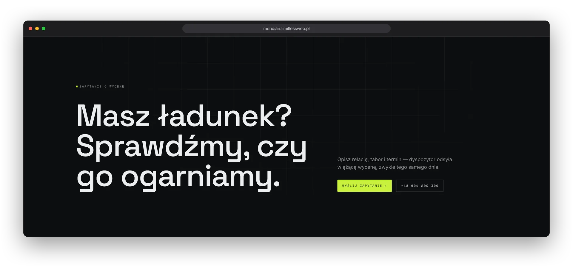 Meridian, sekcja strony