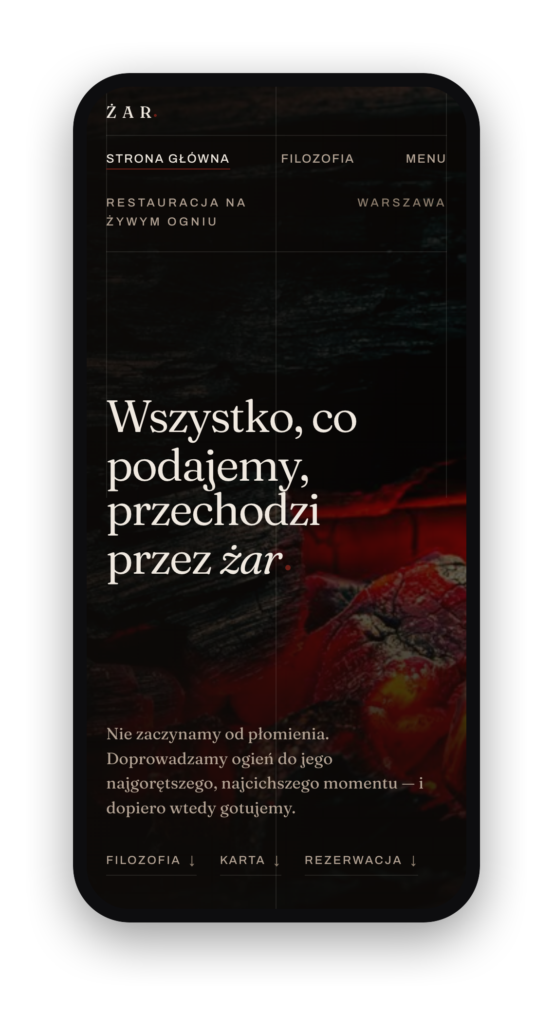 Żar, widok mobilny