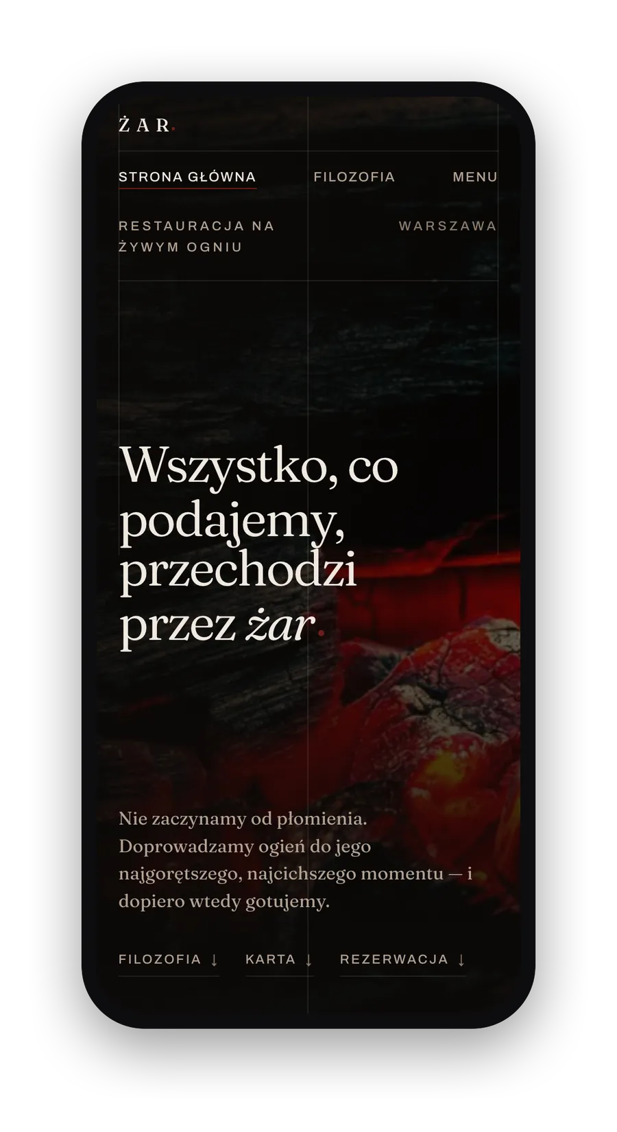 Żar, widok mobilny