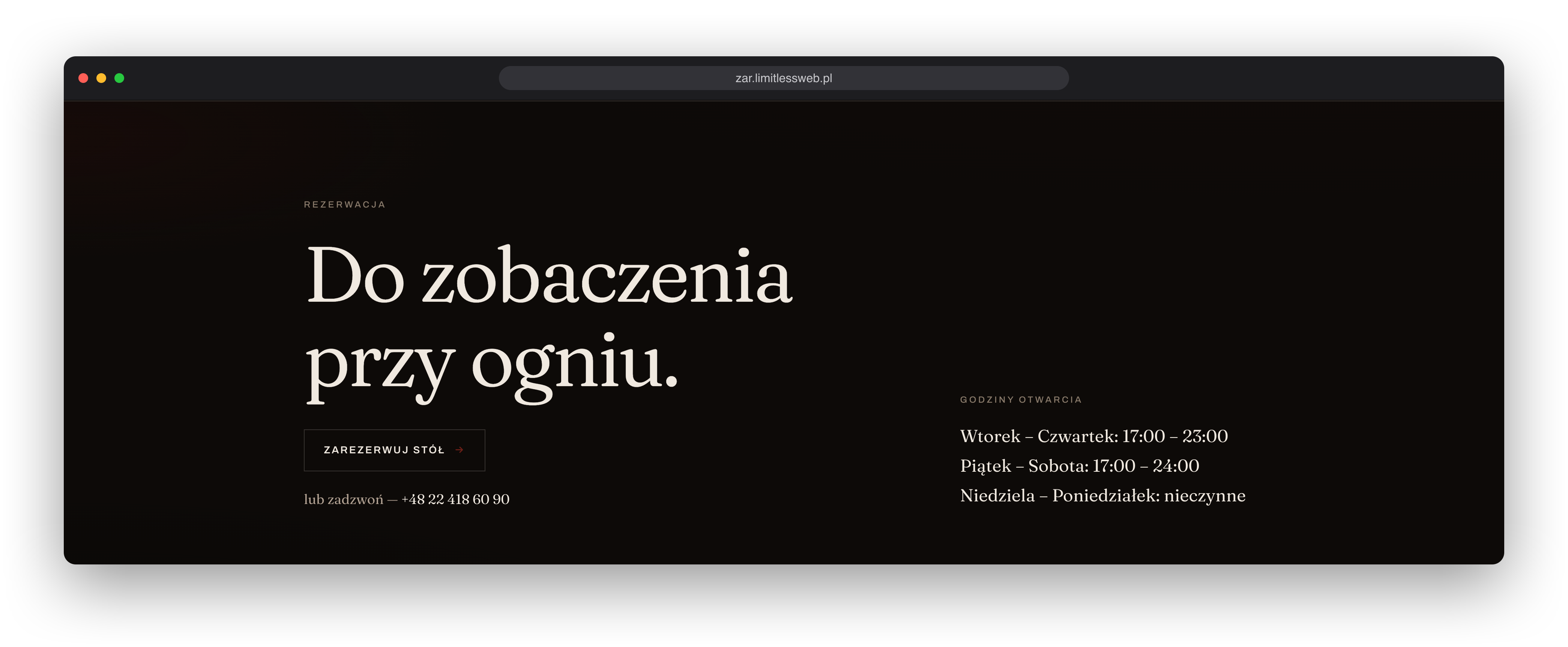 Żar, sekcja strony