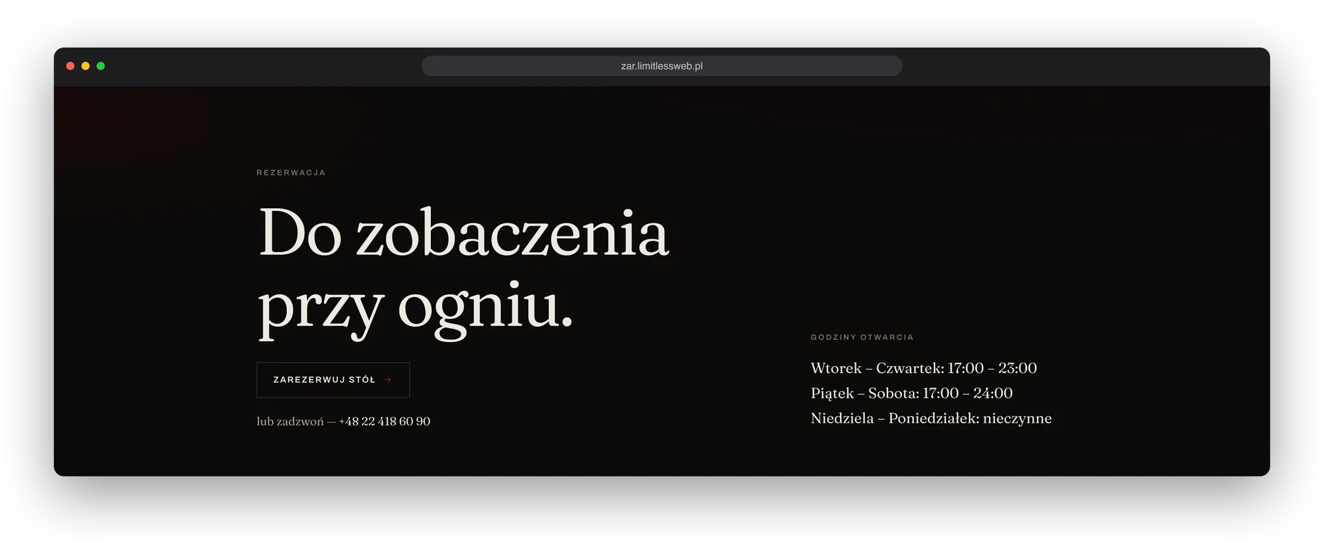 Żar, sekcja strony